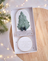 Christmas Tree Puffy Leaf Stamp with Matching Snow Globe Cutters