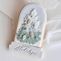 Christmas Tree Puffy Leaf Stamp with Matching Snow Globe Cutters