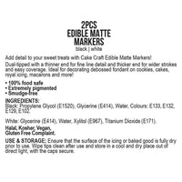 VIVID | EDIBLE MATTE MARKERS | WHITE & BLACK | 2PK