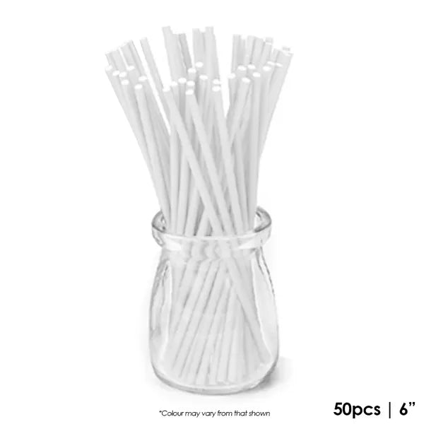 CAKE CRAFT - 6 INCH LOLLYPOP STICKS - WHITE